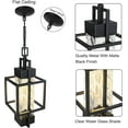 thumbnail image 5 of Rottogoon 15" Outdoor Pendant Light Hanging Lantern Modern Black Metal Chandelier Light Fixture, 5 of 7