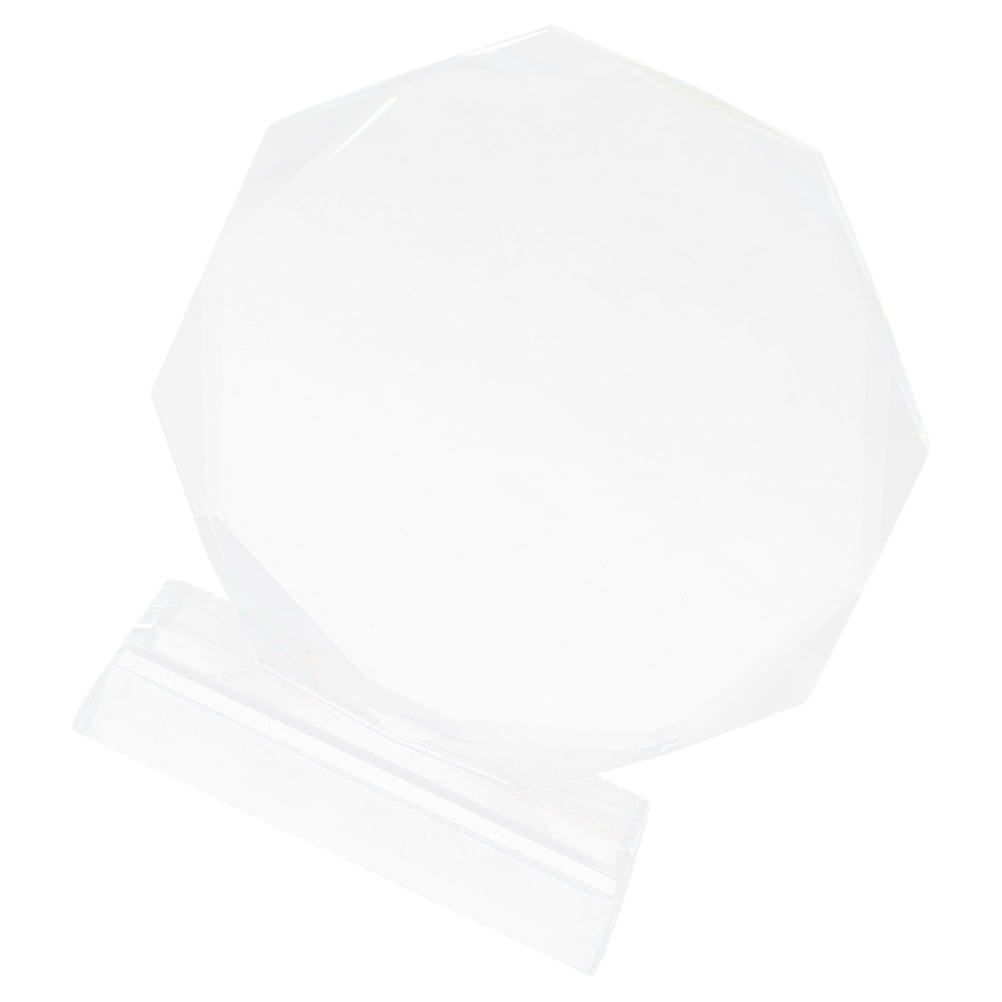 jojofuny 1Pcs Octagonal Transparent Crystal Glass Trophy for Corporate Awards and Personal Milestones 13.5x12x4.5in