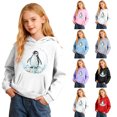 thumbnail image 4 of XAOFW Girls Hoodies Long Sleeved Marine Animal Printed Hooded Sweatshirts Kids Soft Cozy Casual Winter Wear Pullover Versatile Tops 2-3 Years, 4 of 4
