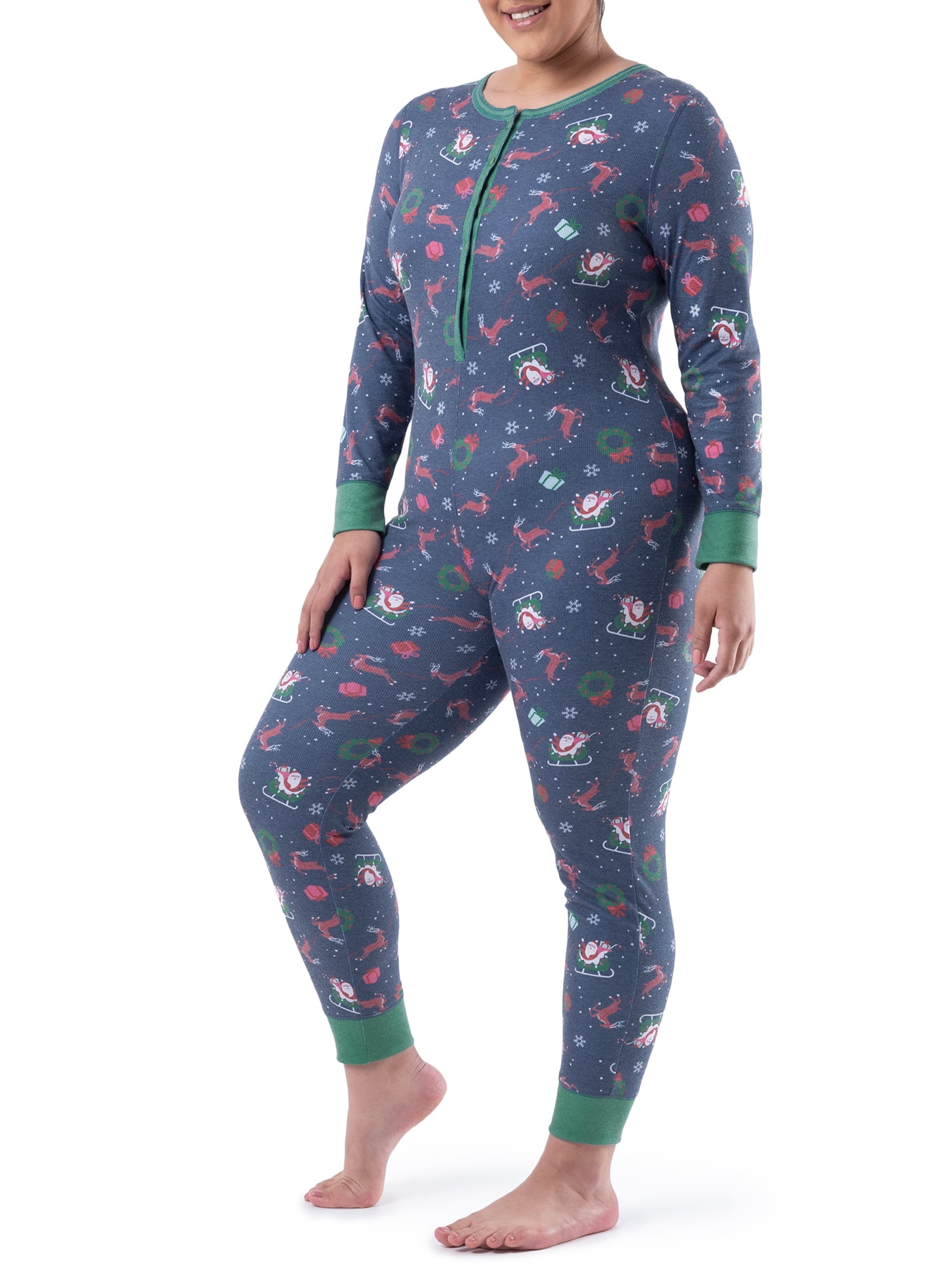 Fruit of the Loom Women's and Women's Plus Long Underwear Waffle Thermal Union Suit