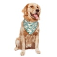 thumbnail image 4 of Dog Bandanas, Cyan Blue Lilies Flowers Adjustable Dog Scarf Triangle Bib Handkerchief Accessories for Small Medium Large Dogs, Cats, Pets, 4 of 6