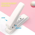 thumbnail image 4 of TACYKIBD Single Hole Puncher Handheld 1/4 Inches Hole Punch, 20 Sheet Paper Punch Capacity Metal Hole Puncher with Skid-Resistant Base for Paper, Chipboard, Art Project, Ivory White, 4 of 14