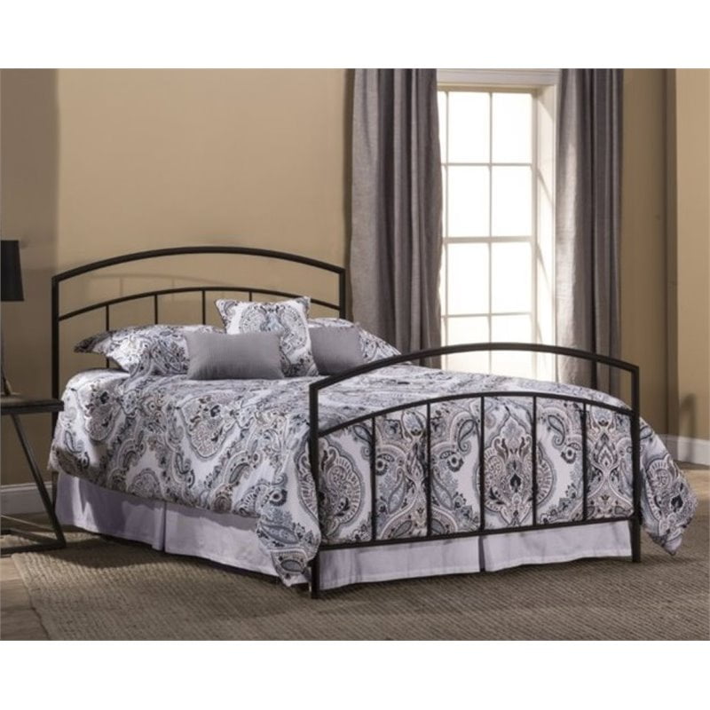 Bowery Hill King Metal Spindle Bed in Textured Black