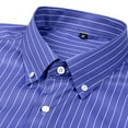 thumbnail image 3 of Hpapadks Mens Casual Shirts Formal Dress Striped Button Down Long Sleeve Lapel Business Blouses Slim Fit Dress Shirts for Men Blue L, 3 of 6