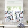 thumbnail image 2 of Farmhouse Christmas Sheer Curtains 54 Inches Length 2 Panels Set, Window Sheer Curtains for Living Room/Bedroom, Green Xmas Tree Snowflake Light Filtering Rod Pocket Curtain 52'' x 54'' x 2, 2 of 7