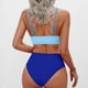 thumbnail image 2 of Conjunto de Bikini de Cintura Alta para las Mujeres Bloque de Color Cruzando Suspensiones, Traje de Baño de Moda sin Espalda Sexy, 2 of 3