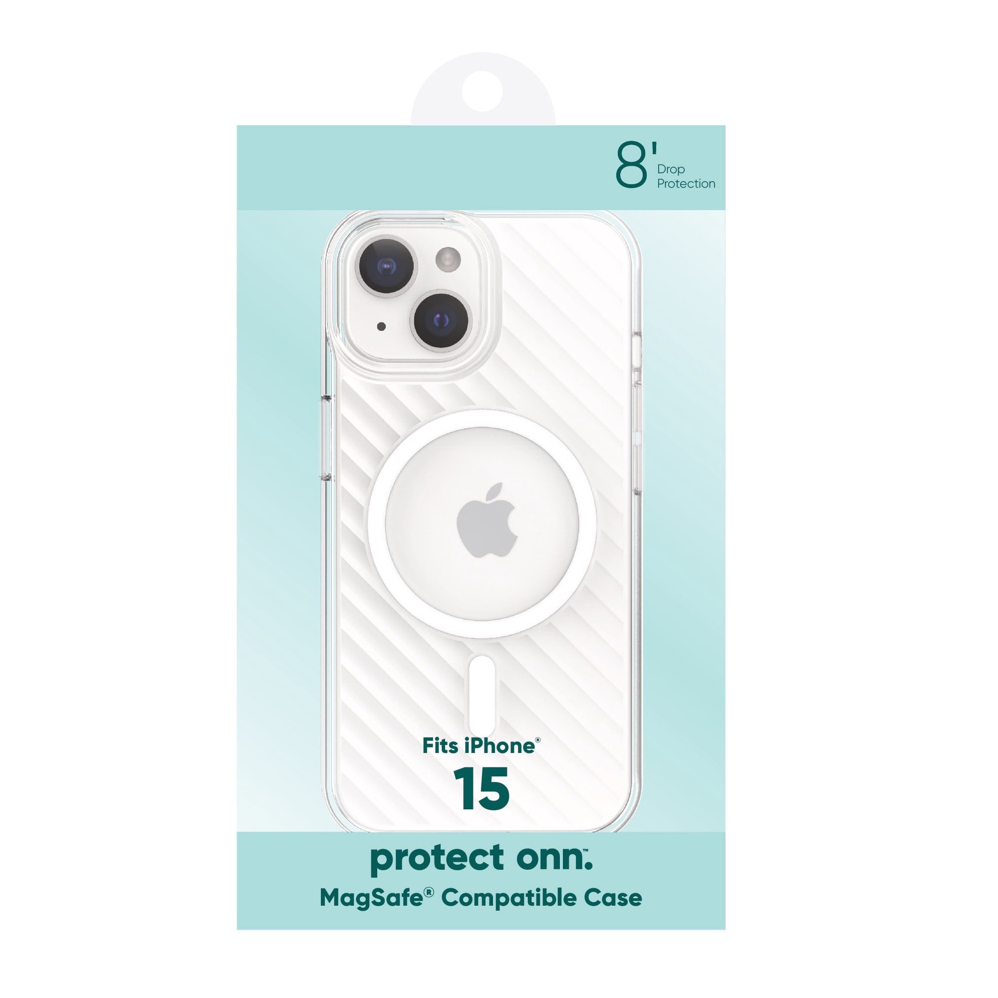 onn. MagSafe Compatible Gel Phone Case for iPhone 15, Clear