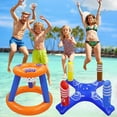 thumbnail image 3 of Pool Toys Games Set,Pool Basketball Hoop Inflatable Cross Ring Toss Game and Inflatable Cactus Ring Toss Kids Pool Toys for Teens Adults and Family (3 Set Water Toys), 3 of 7