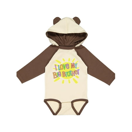 

Inktastic I Love my Big Brother- sun and rainbow letters Gift Baby Boy or Baby Girl Long Sleeve Bodysuit