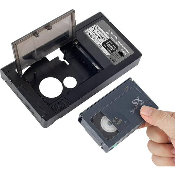 VHS-C Tape Cassette Adapter for Camcorders Motorized VHS VHS-C to VHS – Ideal for VCR Player, Video Cassette Player and VHS to Digital Converting