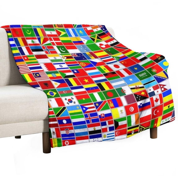 Flags Of All Countries Of The World Blanket Soft Cozy Flannel Blanket for man women
