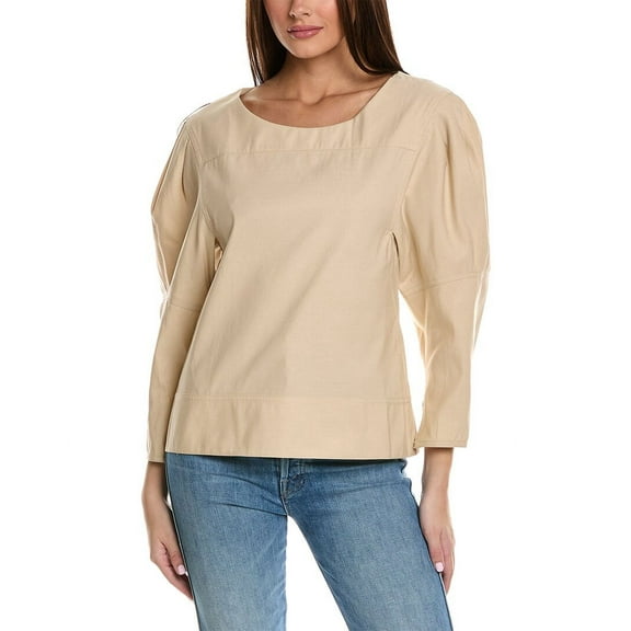 3.1 Phillip Lim womens Puff Sleeve Top, 6, Brown
