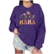 thumbnail image 1 of Penkiiy Mujeres de manga larga Mama Sudaderas de cuello redondo Suéter suelto blusa ligera Tops M Púrpura, 1 of 7