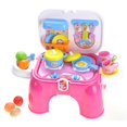 thumbnail image 1 of Electric Portable Kids Kitchen Cooking Set Toy, Lights & Sounds - Folds Into Stepstool, 1 of 1