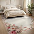 thumbnail image 3 of ODIKA 8'x10' Washable Area Rug Vintage Pink Border Alfombra Para Cuarto Boho Scattered for King Size Bedroom Under Bed, Master Suite, Non-Shedding, Easy Care, 3 of 7