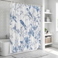 thumbnail image 5 of White Blue Spring Floral Shower Curtain Set - 72" x 78" Washable Bathtub Curtain with 12 Hooks, Summer Birds Botanical Waterproof Fabric Stall Shower Curtains for Bathroom/Bathtub Décor, 5 of 6