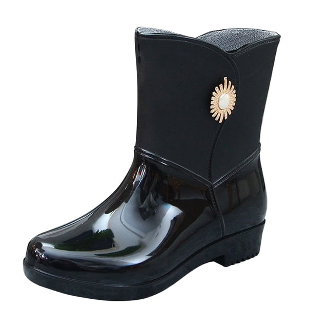 Dsscvnef Bottes de Pluie pour Femmes Confortables Légères pour la Marche en Plein Air Jardinage Randonnée Non-Chaussures d'Hiver