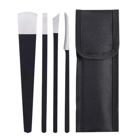 LQQBOX 4 Pcs Pedicure Knife Set, Ingrown Toenail Knife, Correction Nippers Clipper Remover with Carry Bag, Steel Nail Care Foot Repair Cutter for Calluses for Beauty Salon Home Use