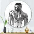 thumbnail image 1 of Designart - Portrait d'Homme Africain sur Fond Blanc - Art Mural Rond en Métal Moderne, 1 of 5