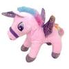 Pink Unicorn with Wings and Rainbow Colored Manes Plush Stuffed Animal - 9"