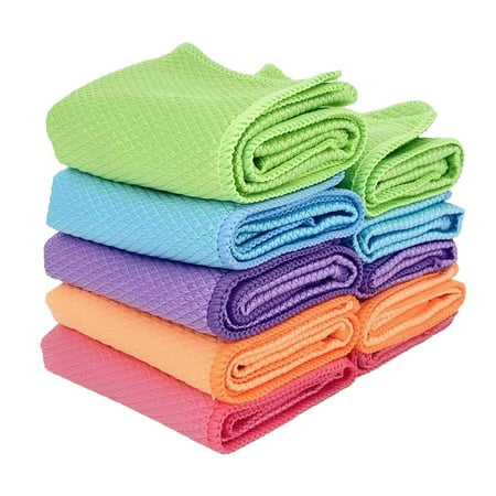 

1111Fourone Polishing Cloths Fish Scale Rags Soft Highly Absorbent Without Leaving Marks Dish Table Glass Towel