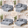 thumbnail image 4 of Noelse 79" 6-in-1 Convertible Sofa Bed, Pull-Out Sleeper Sofa Couch, Corduroy Fabric,  Gray, 4 of 12