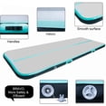 thumbnail image 3 of iMeshbean 3.3ft*10ft*4in Inflatable Gymnastics Cheerleading Tumbling Mat Air Track Home Floor Mats with 500W Electric Pump, Gray+Blue, 3 of 5