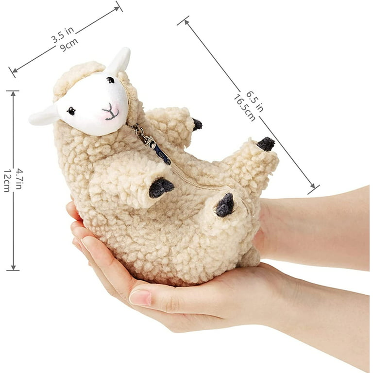 Educational Shaved Wool Sheep Plush Toy Kawaii Lamb with Removable Clothes  Plushie 