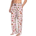 thumbnail image 2 of Uemuo Hand Drawn Strawberry Pattern Men's Wide Leg Palazzo Lounge Pants with Pockets Light Weight Loose Comfy Casual Pajama Pants-Medium, 2 of 9