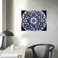 thumbnail image 4 of COMIO  Flower Pattern Print Canvas Wall Art for Bedroom Bathroom Home Decoration, Modern Abstract Navy Blue Picture Painting Decor Artwork, Drawing Gallery Wrapped Gift, Inner Frame, 4 of 5