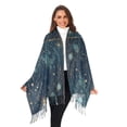 thumbnail image 3 of FORMRS Womens Scarf Winter Soft Long Big Warm Shawls Wrap Tassel Scarves, Dark Star Map, 3 of 9