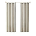 thumbnail image 2 of Madison Park Faux Linen Tab Top Fleece Lined Light Filtering Window Curtain Thermal Insulation Panel, Natural, 50x84", 2 of 5