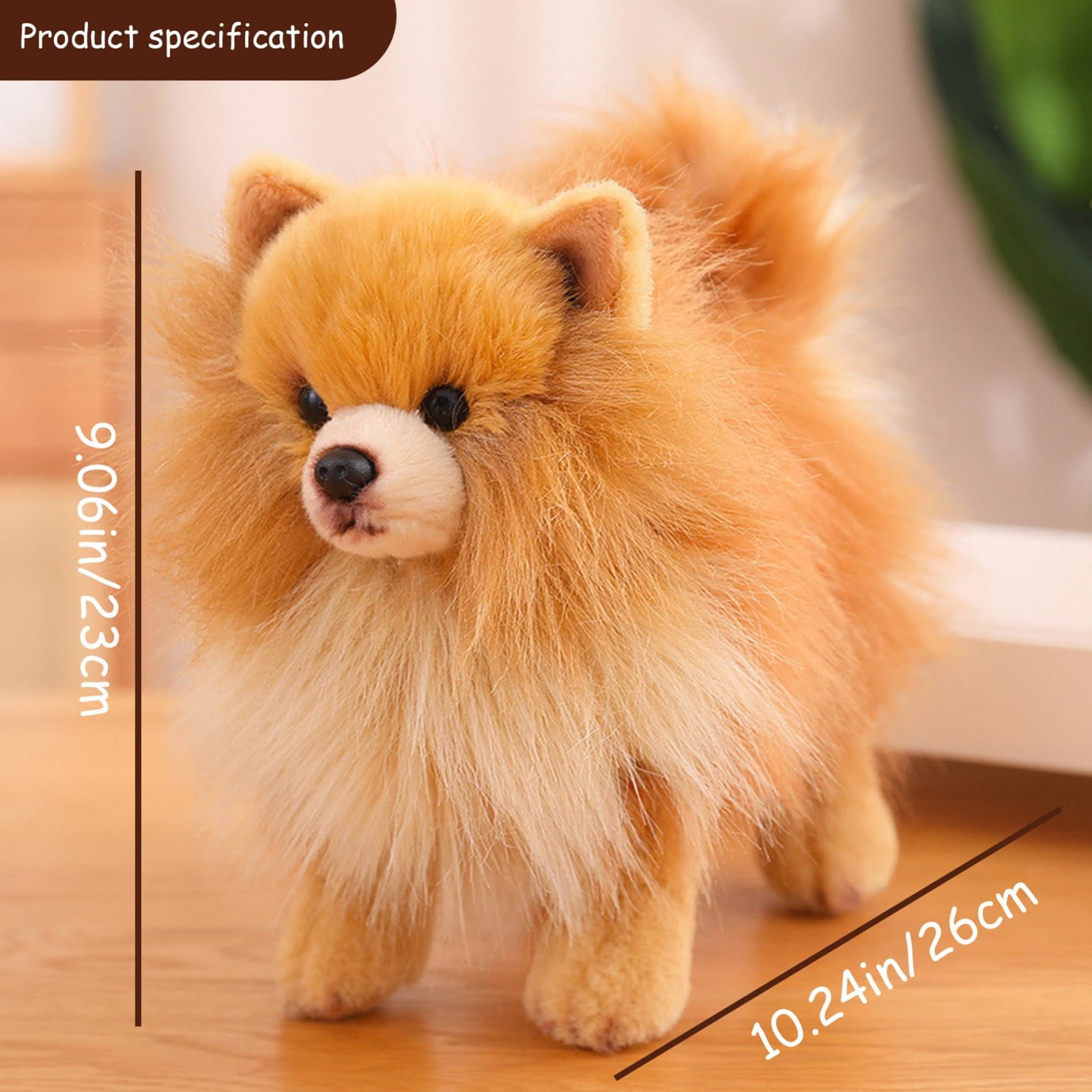 ​​LYINGF Realistic Lifelike Dog Plush Toy (10x9") - Cotton-Filled Stuffed Animal with Detailed Features, Cuddly Nursery Decor Gift for Girls and Animal Lovers​​