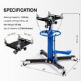 thumbnail image 2 of Ktaxon Hydraulic Telescoping Transmission Jack, 1/2- Ton,34" to 68" Lifting Range, w/Pedal, Blue, 2 of 7