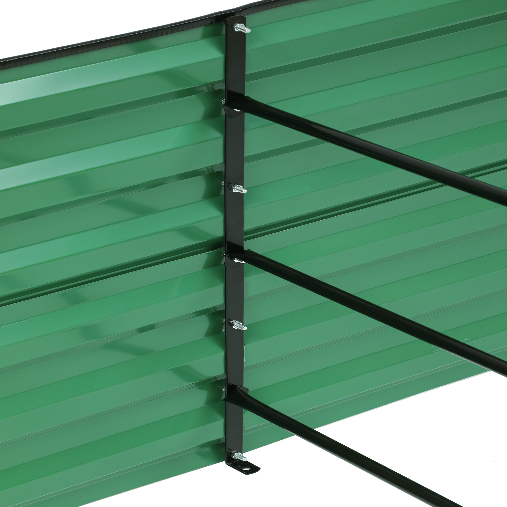 Uforic 8ftx4ftx2ft Large Raised Garden Bed Kit,Outdoor Galvanized Metal Patio Planter Box with Safety Rubber & Gloves, for Vegetables Flowers,Green