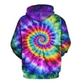 thumbnail image 2 of LAOLIUSN Novelty Tie Dye Style Hoodies for Men Spiral Streak Print Sweatshirt Pullover S-4XL, 2 of 7