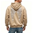 thumbnail image 5 of felwors Women's Sequin Angel Wing Graphic Oversized Pullover Hoodie Fleece Sparkly Sweatshirt Brown for Size XL, 5 of 7