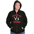 thumbnail image 3 of Thats My Game Bowling Bowler Unisex Fleece Graphic Zip Up Hoodie Brisco Brands 2X, 3 of 5