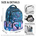 thumbnail image 4 of HELLHERO Blue Butterflies Multi Pocket School Bookbag with Water Proof Large Capacity Kids School Backpack, Water Resistant 17 Inch Kids Backpack for Daily Use Outdoor, 4 of 6