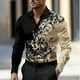thumbnail image 2 of Camisa formal informal de negocios con diseño floral para hombre, camisa con botones para fiesta, uso diario, primavera y verano, solapa, manga larga, 11 colores, tela suave, 2 of 5