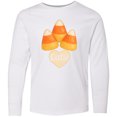 thumbnail image 3 of Inktastic Cute Candy Corn Heart Halloween Cutie Long Sleeve Youth T-Shirt, 3 of 5