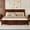 Walnut, variant on King Size Bed, Farmhouse Style with Barn Door Headboard and Footboard, Under-Bed Storage, Pinewood Frame for Master Bedroom, White