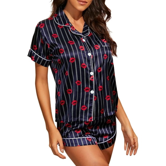 Womens Button Down Pajama Sets