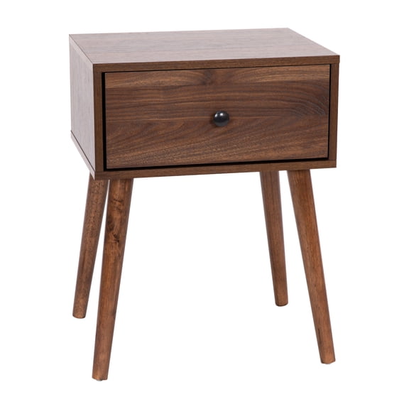 Flash Furniture Hatfield Collection Midcentury Nightstand, Dark Walnut