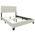thumbnail image 6 of Castle Place Elegant Button Tufted Linen Upholstered Full Bed, Beige, 6 of 11