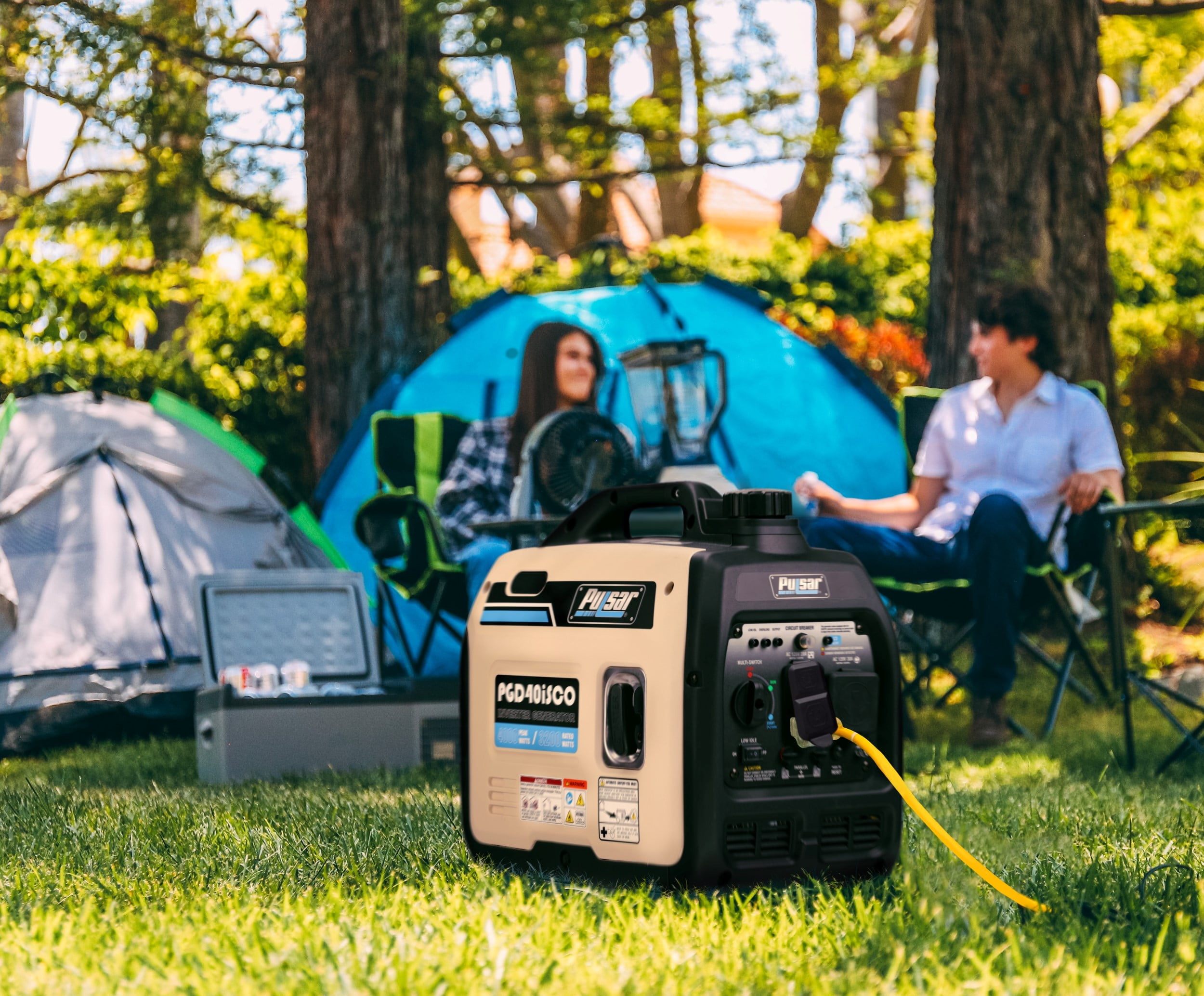 Pulsar 4000-Watt Super Quiet Gas Powered Inverter Generator with CO Sentry