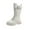 White, variant on Girls Winter Boots Kids Velvet Insulated Leather Booties For Young Trend Black Boots Size 4-4.5 Years