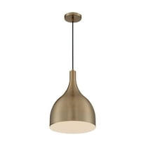 60/7077-Nuvo Lighting-Bellcap-1 Light Large Pendant in Nautical/Coastal Style-12 Inches Wide by 8.13 Inches High-Burnished Brass Finish