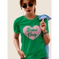 thumbnail image 2 of "Babes Only" Quote Inside Pink Heart Graphic Women Kelly Green T-Shirt, Female Medium, 2 of 4