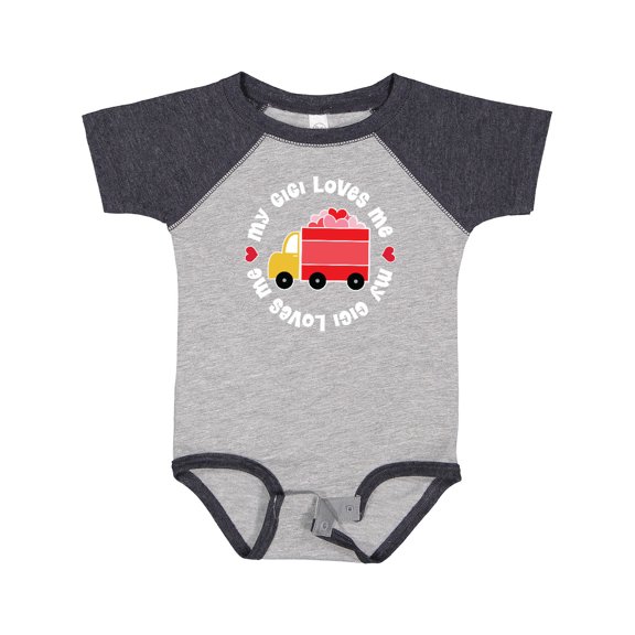 Inktastic My Gigi Loves Me Valentine Truck Boys or Girls Baby Bodysuit